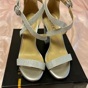 Silver Strappy Heels